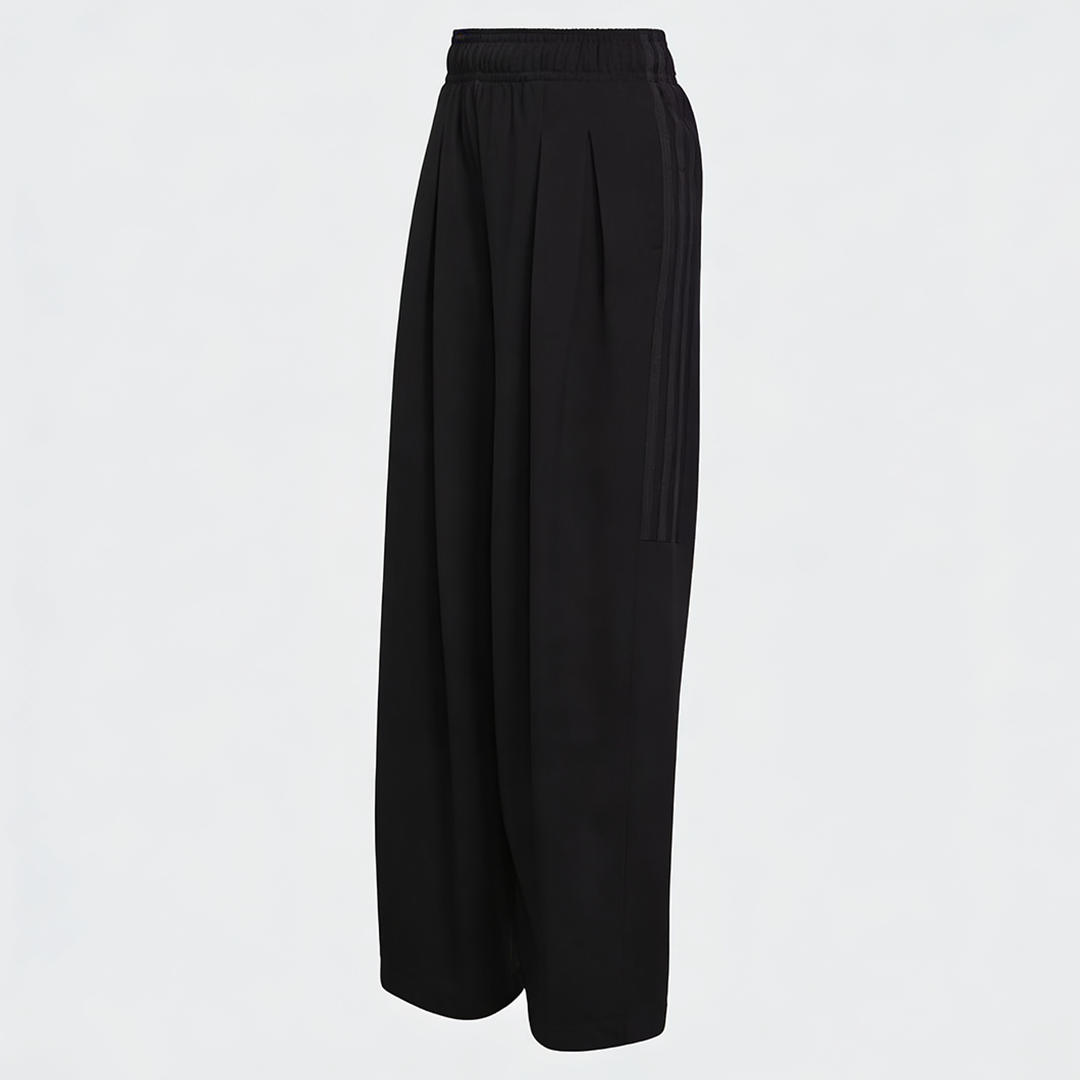 Vybe - Men Tiro 3-Stripes Wide-leg Pleated Pants - Black