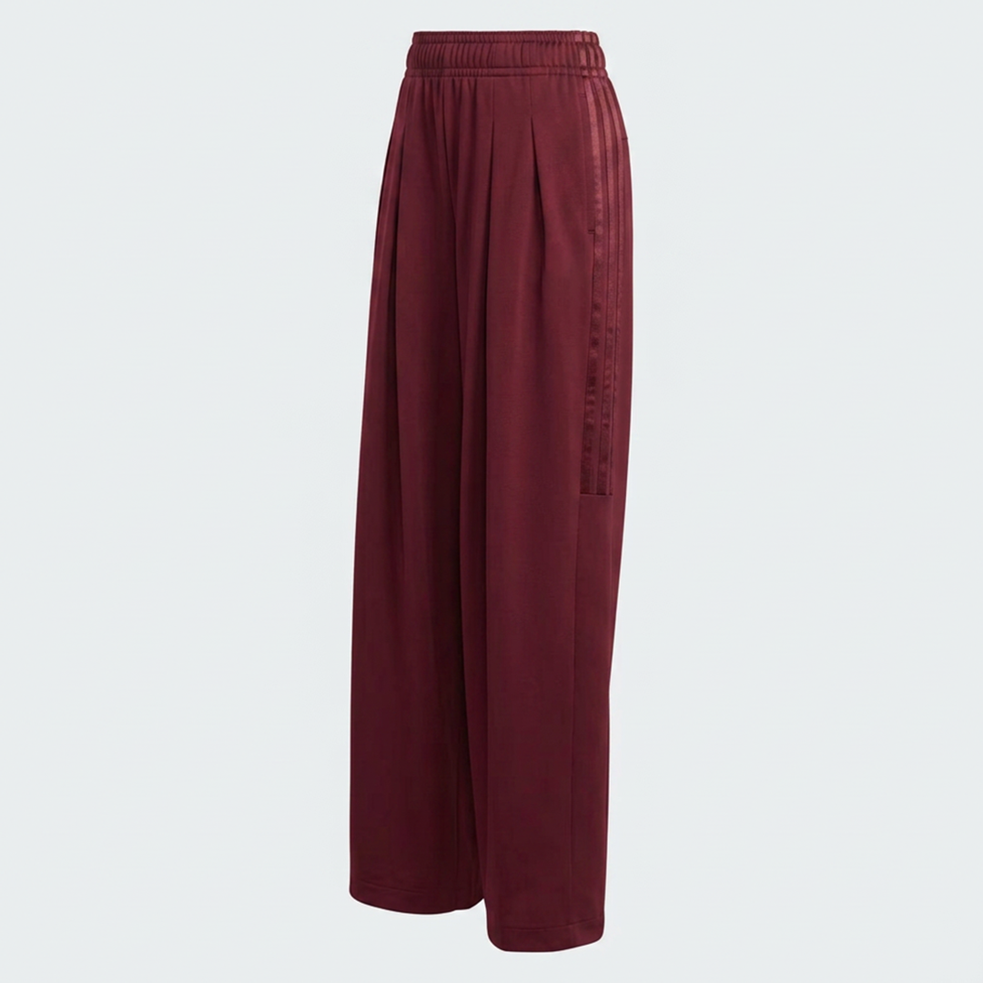 Vybe - Men Tiro 3-Stripes Wide-leg Pleated Pants - Maroon