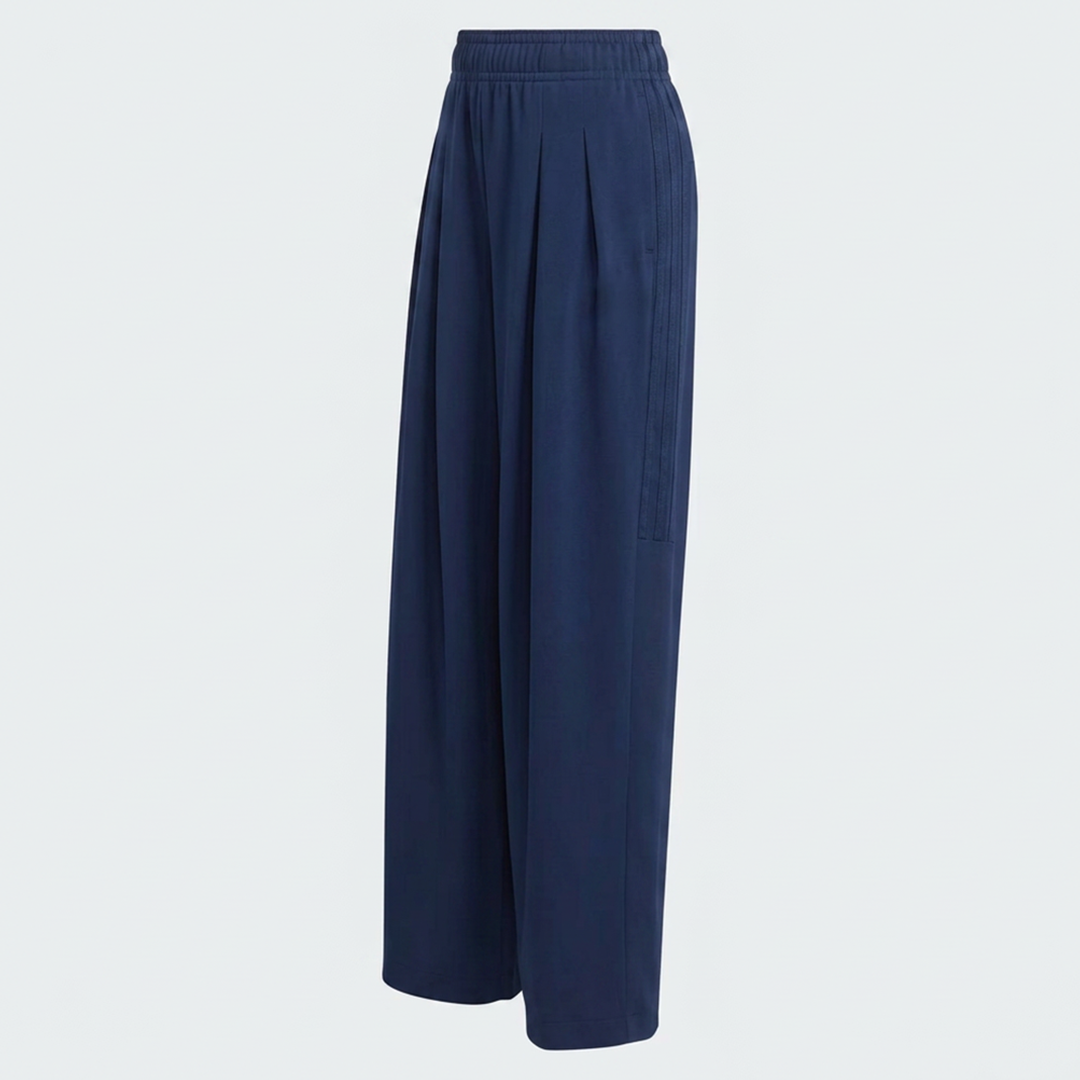 Vybe - Men Tiro 3-Stripes Wide-leg Pleated Pants - Navy Blue