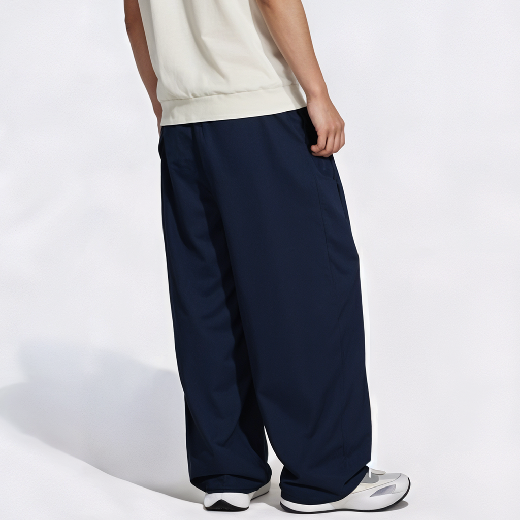 Vybe - Men Tiro 3-Stripes Wide-leg Pleated Pants - Navy Blue