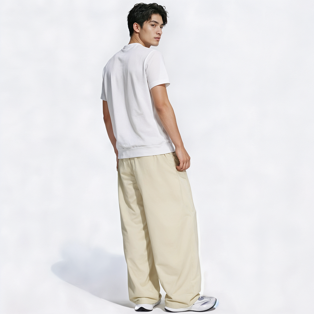 Vybe - Men Tiro 3-Stripes Wide-leg Pleated Pants - Oat Milk