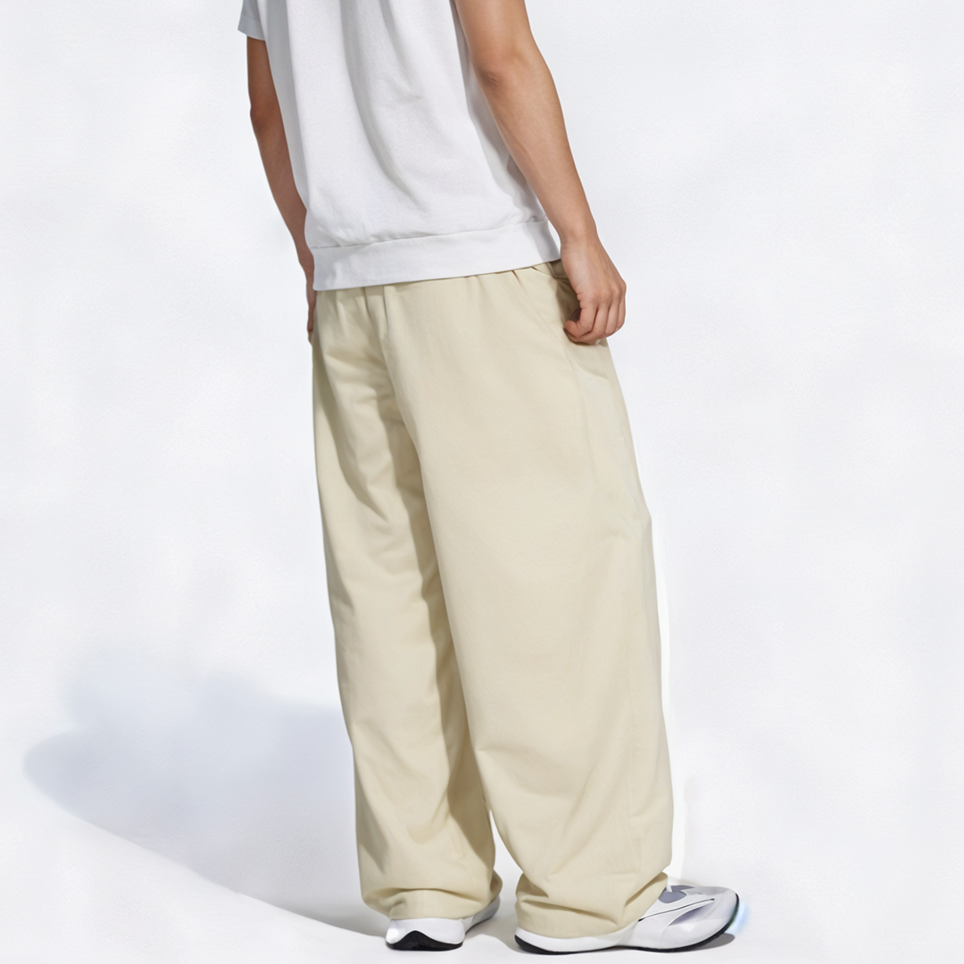 Vybe - Men Tiro 3-Stripes Wide-leg Pleated Pants - Oat Milk