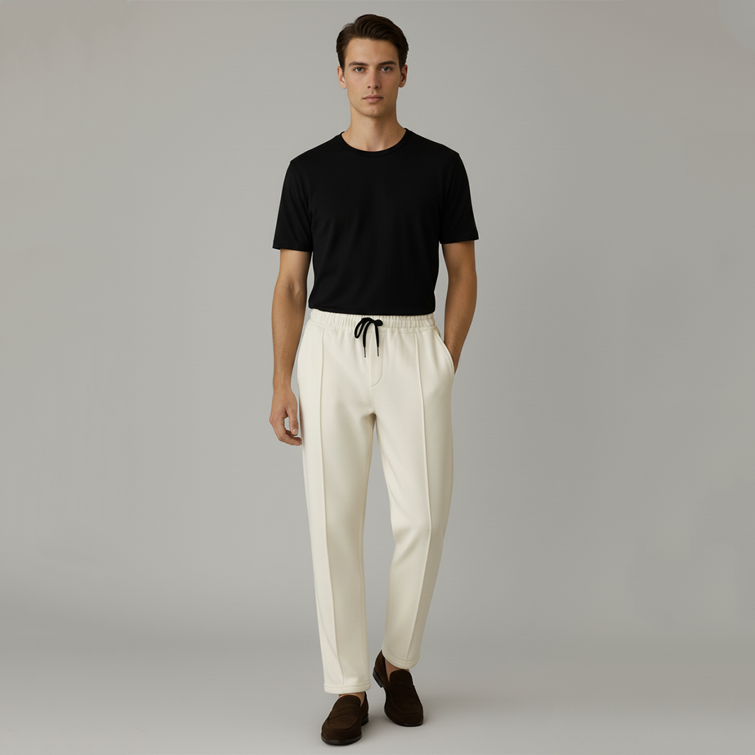 Vybe - Pleated Trouser - White