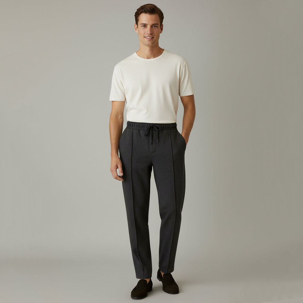 Vybe - Pleated Trouser - Charcoal