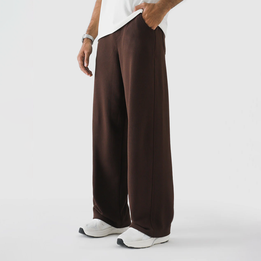 Vybe - Men Wide Pull-On Trouser | Mocha Brown
