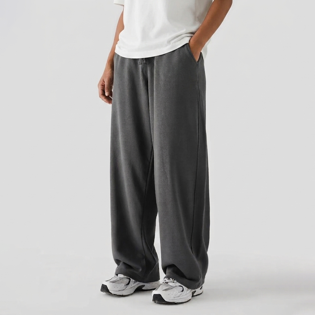 Vybe - Men Wide Pull-On Trouser | Dark Grey