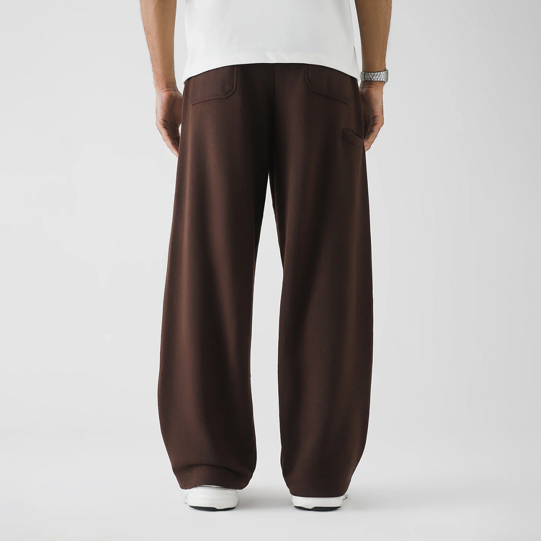 Vybe - Men Wide Pull-On Trouser | Mocha Brown