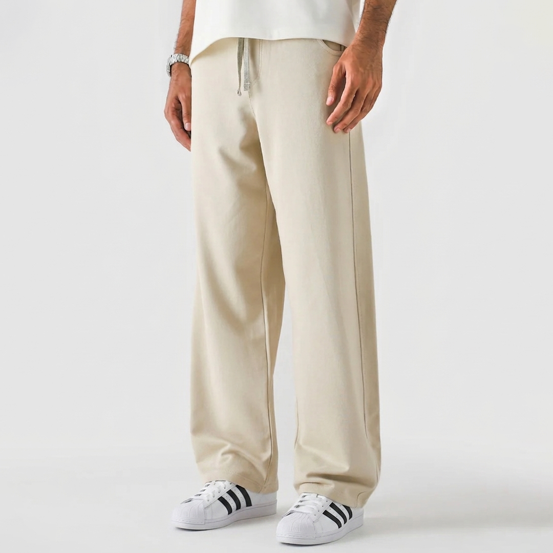 Vybe - Men Wide Pull-On Trouser | Oatmilk