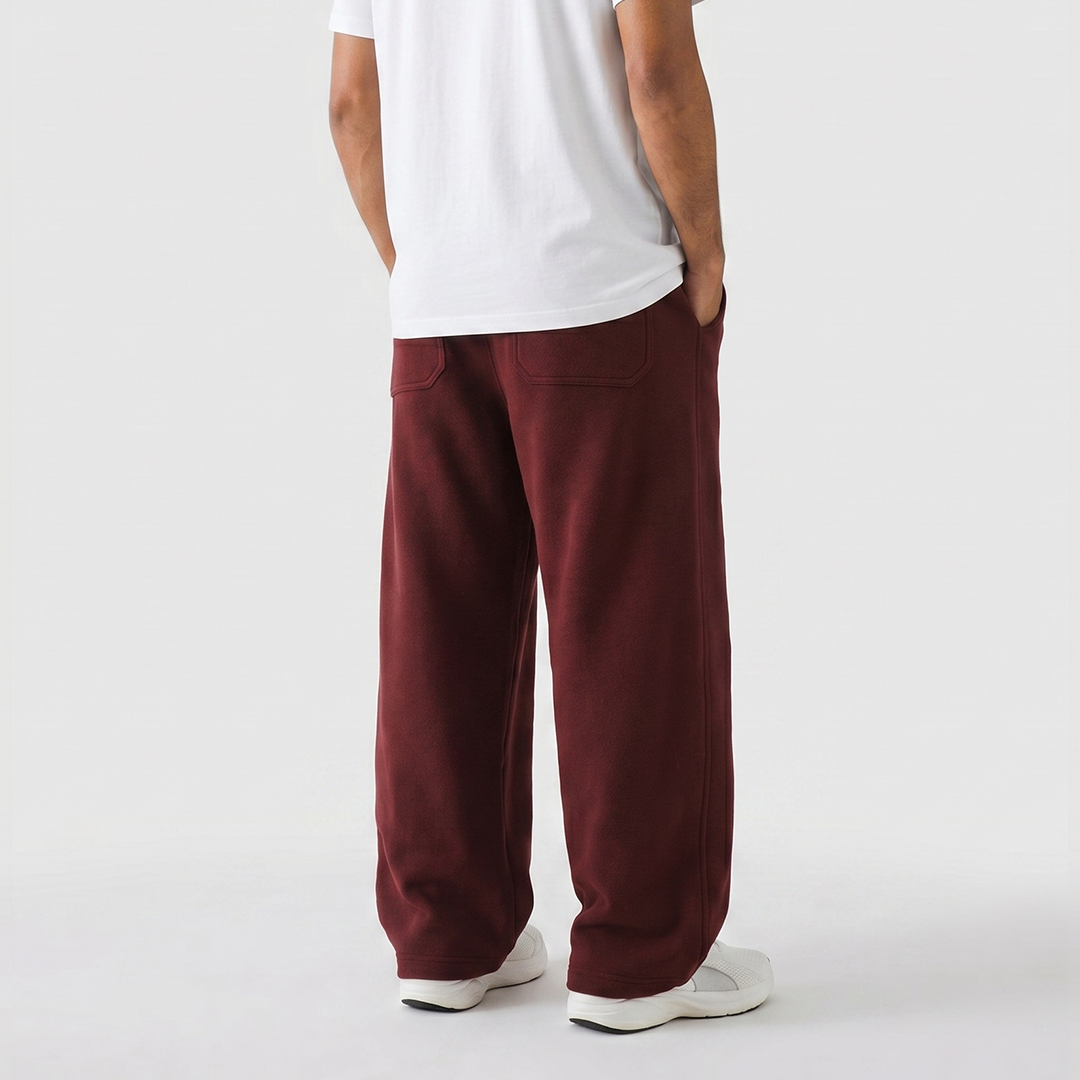 Vybe - Men Wide Pull-On Trouser | Burgundy