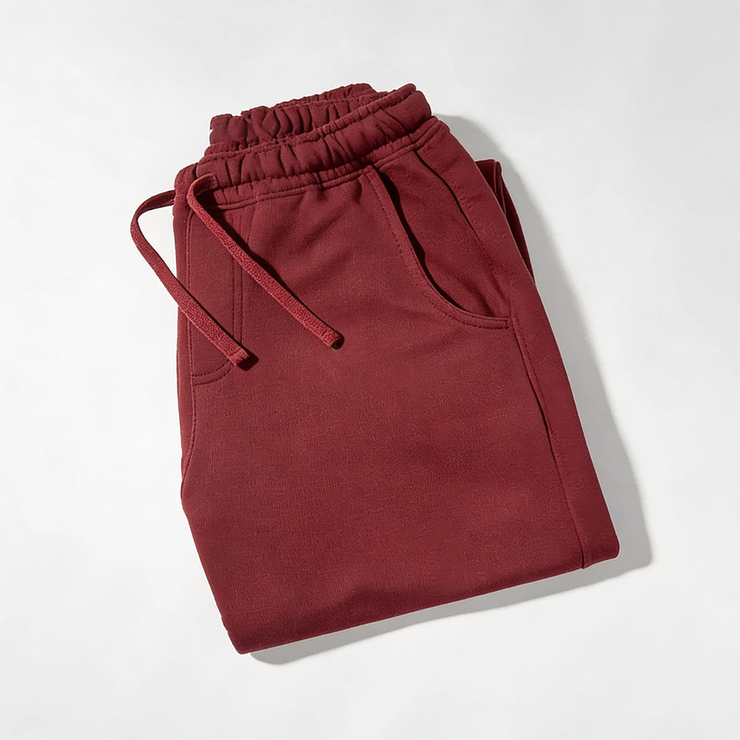 Vybe - Men Wide Pull-On Trouser | Burgundy