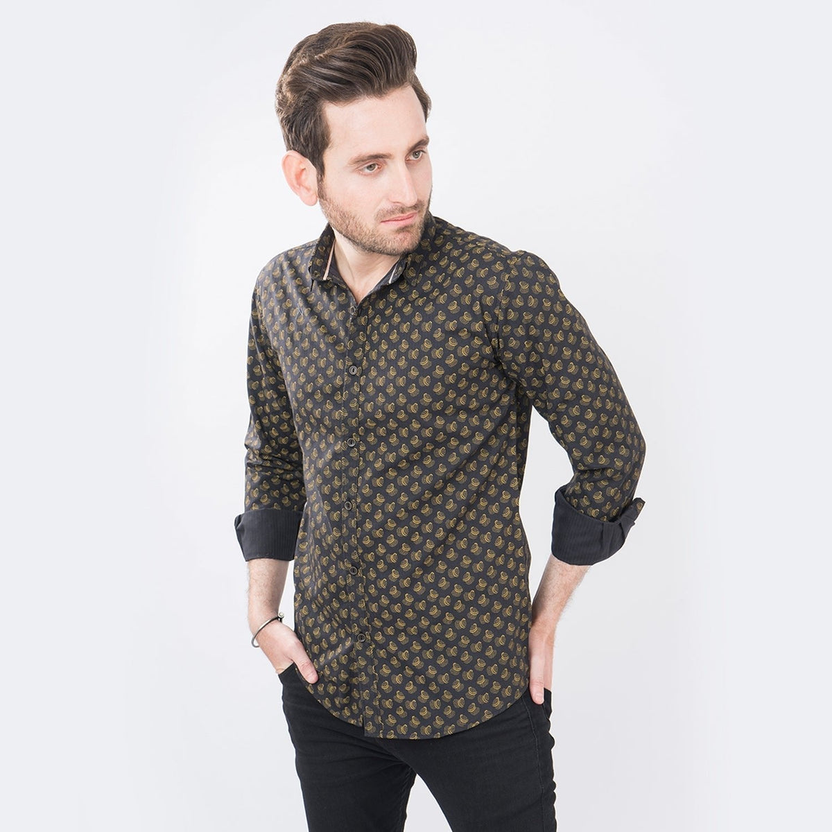 VYBE- Black and Yellow Patterned