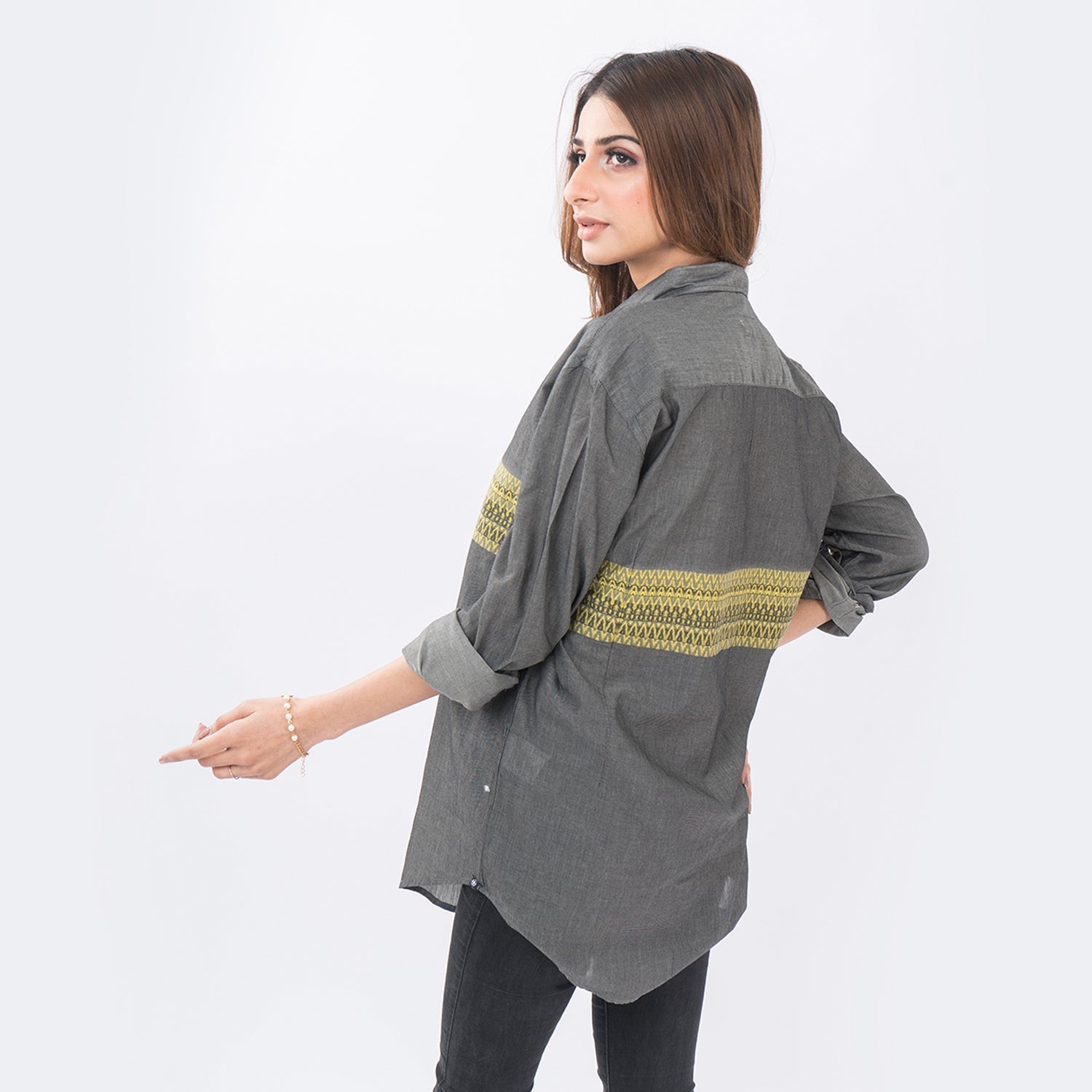 VYBE- Charcoal Patterned Shirt