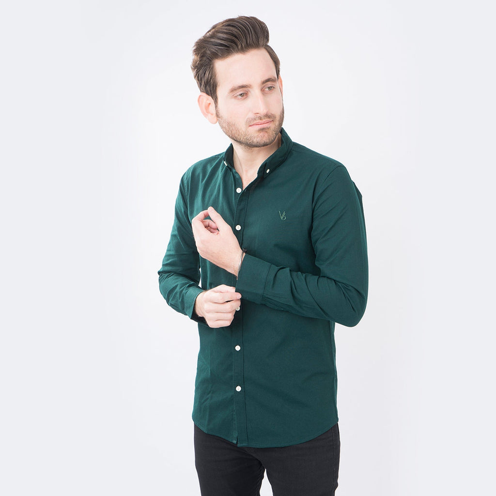 VYBE- Casual Shirt Botled Green