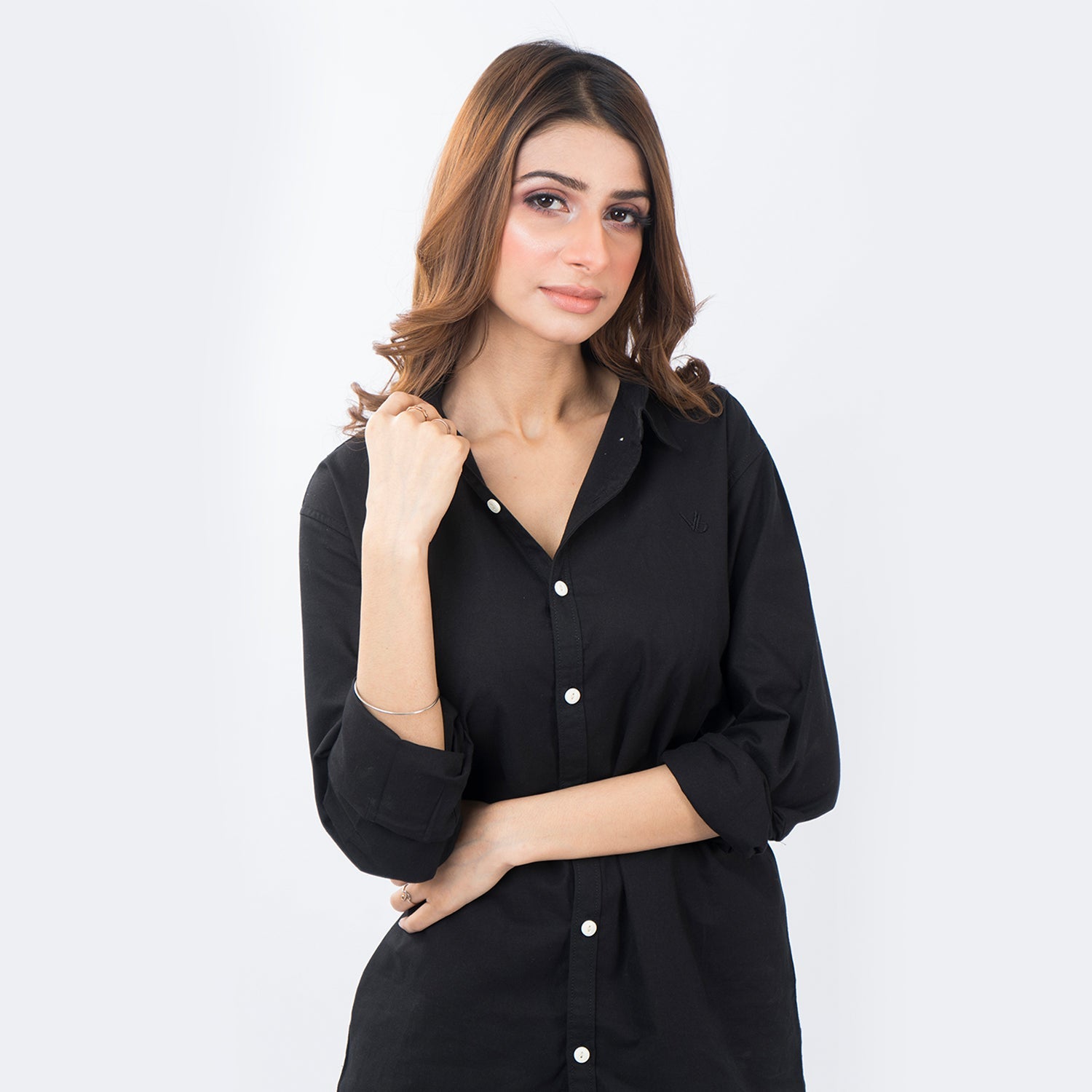 VYBE- Casual Solid Shirts- Black