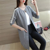 VYBE - Winter Western Stripe Style Long Coat - Grey