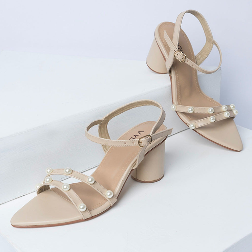 VYBE - Cross Pearl Heel-Beige