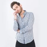 VYBE - Stone Blue Patterned Shirt