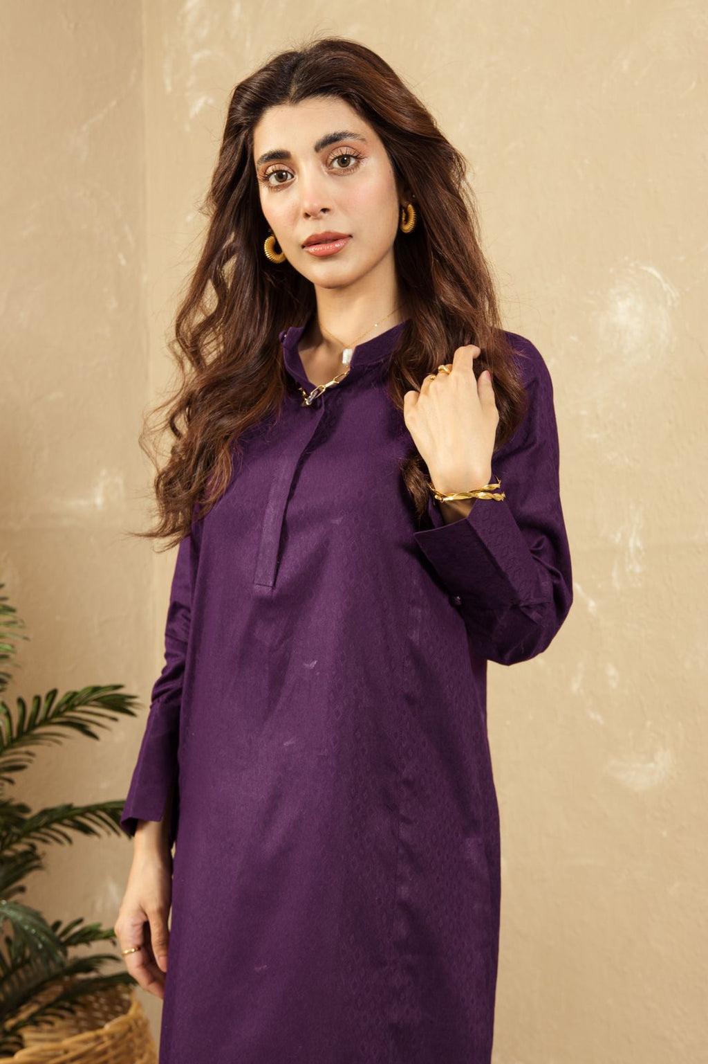 VYBE Basic Co-Ord-Ornate Purple