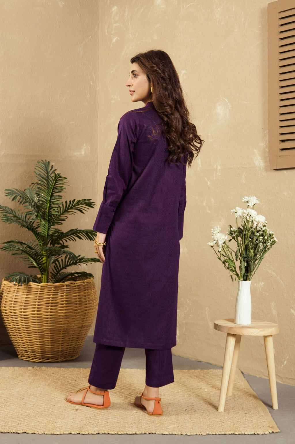 VYBE Basic Co-Ord-Ornate Purple