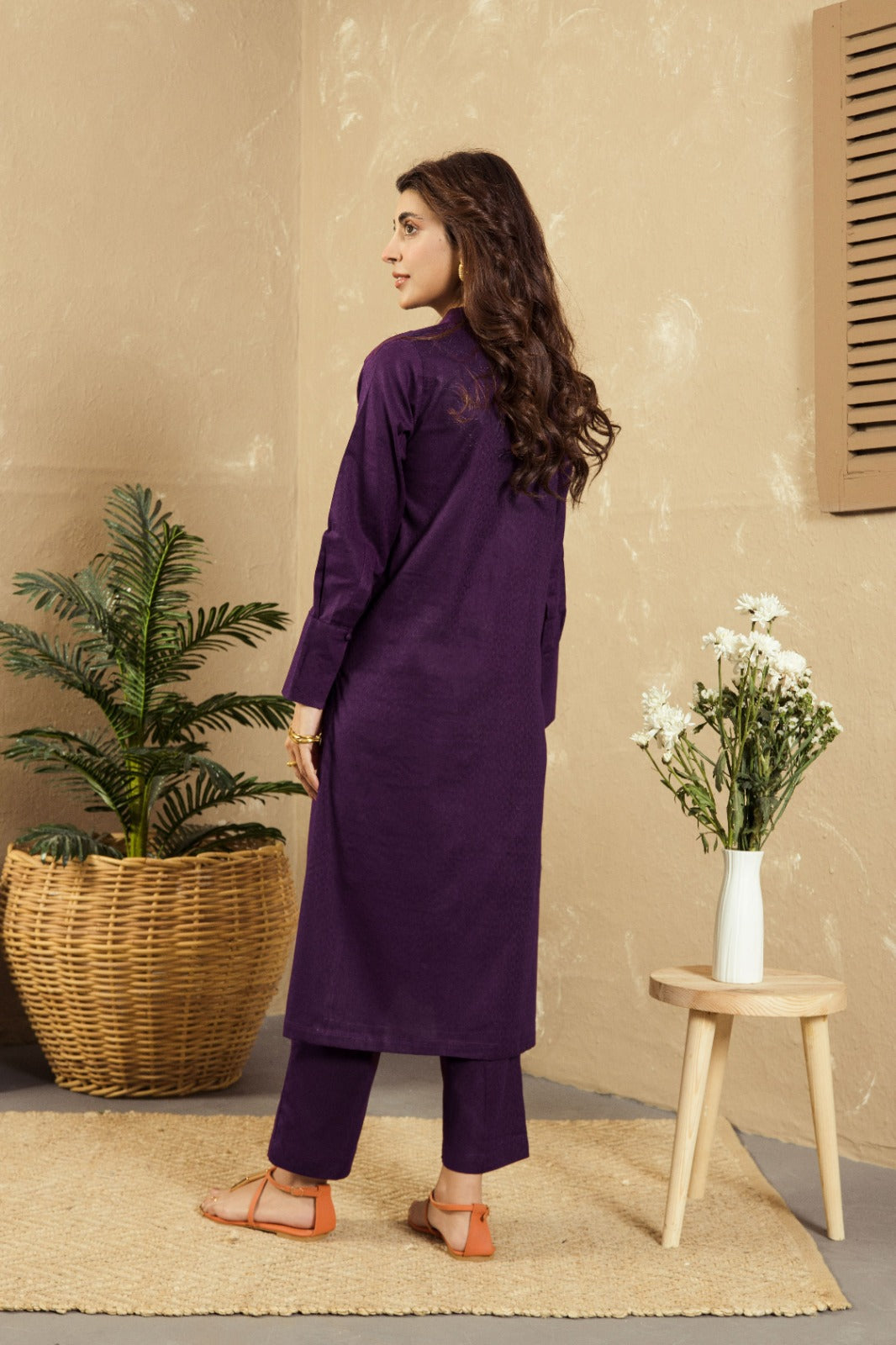 VYBE Basic Co-Ord-Ornate Purple