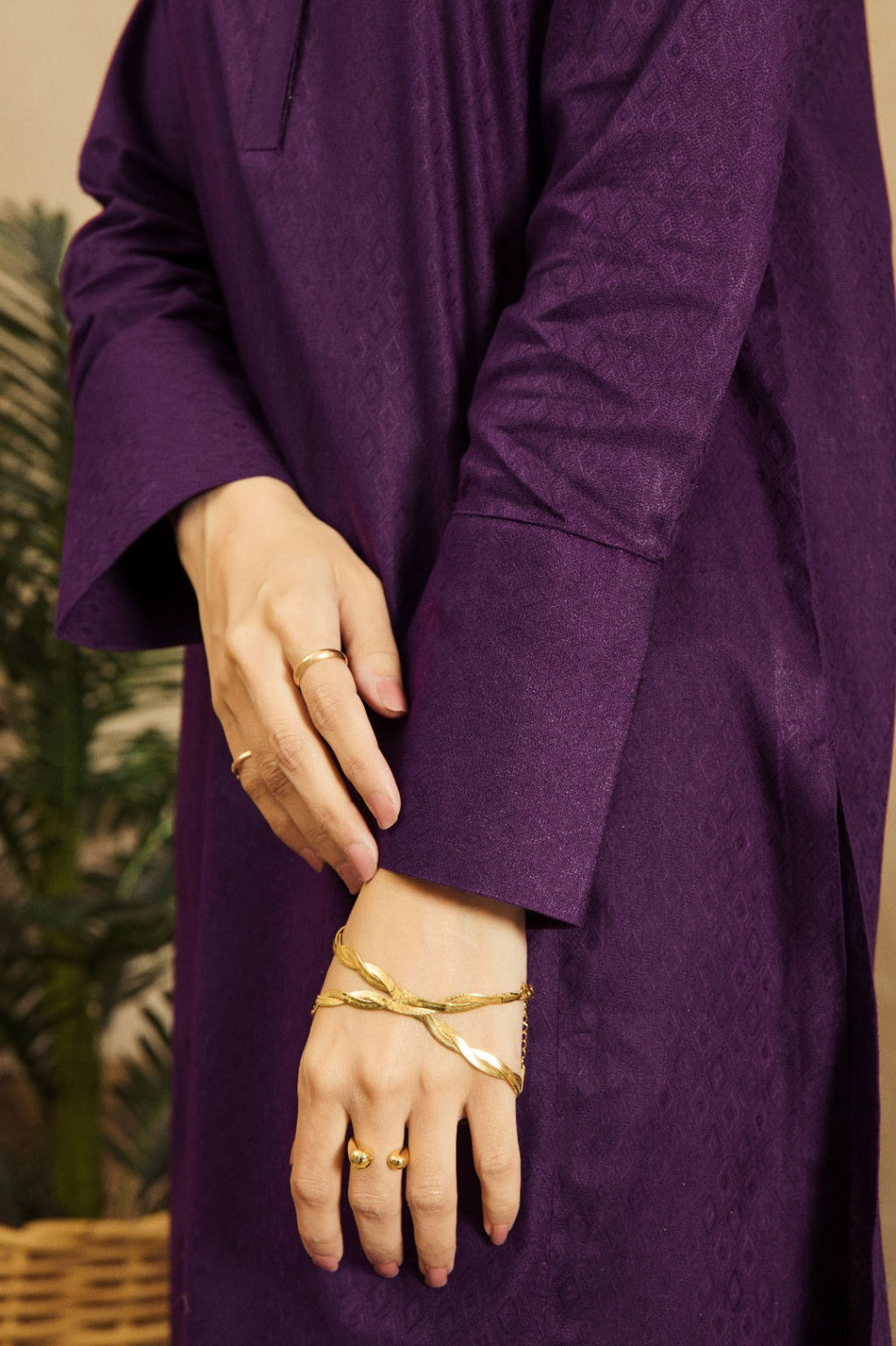 VYBE Basic Co-Ord-Ornate Purple