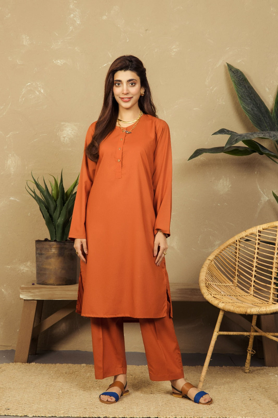 VYBE- Basic Co-Ord Citrine - Rust