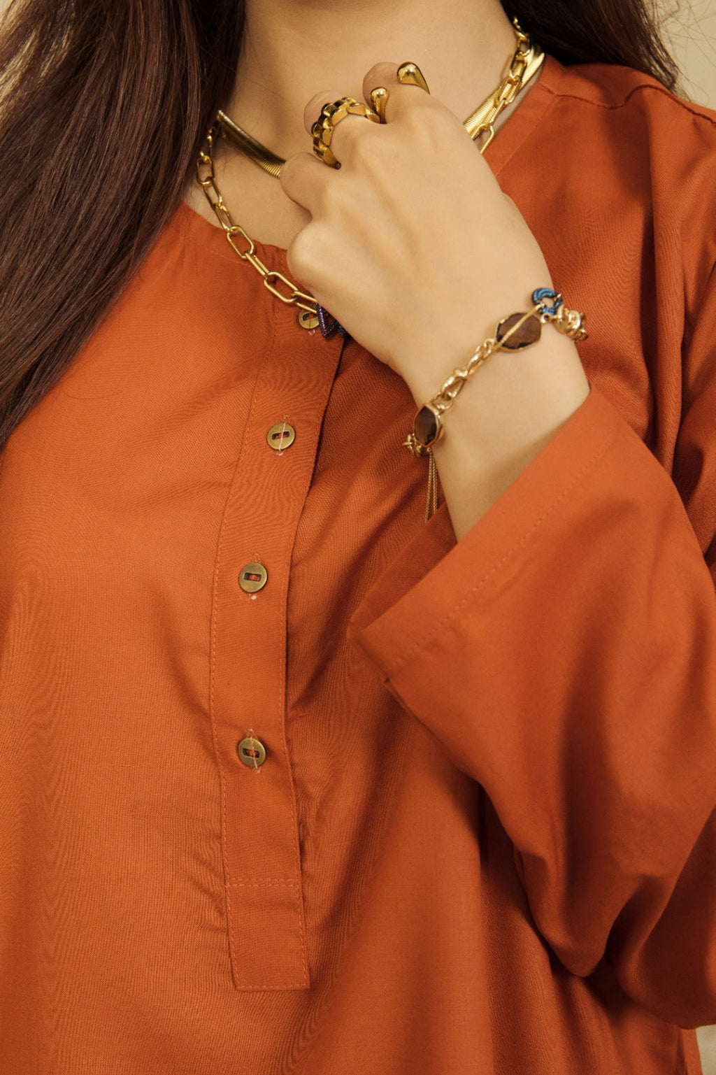 VYBE- Basic Co-Ord Citrine - Rust