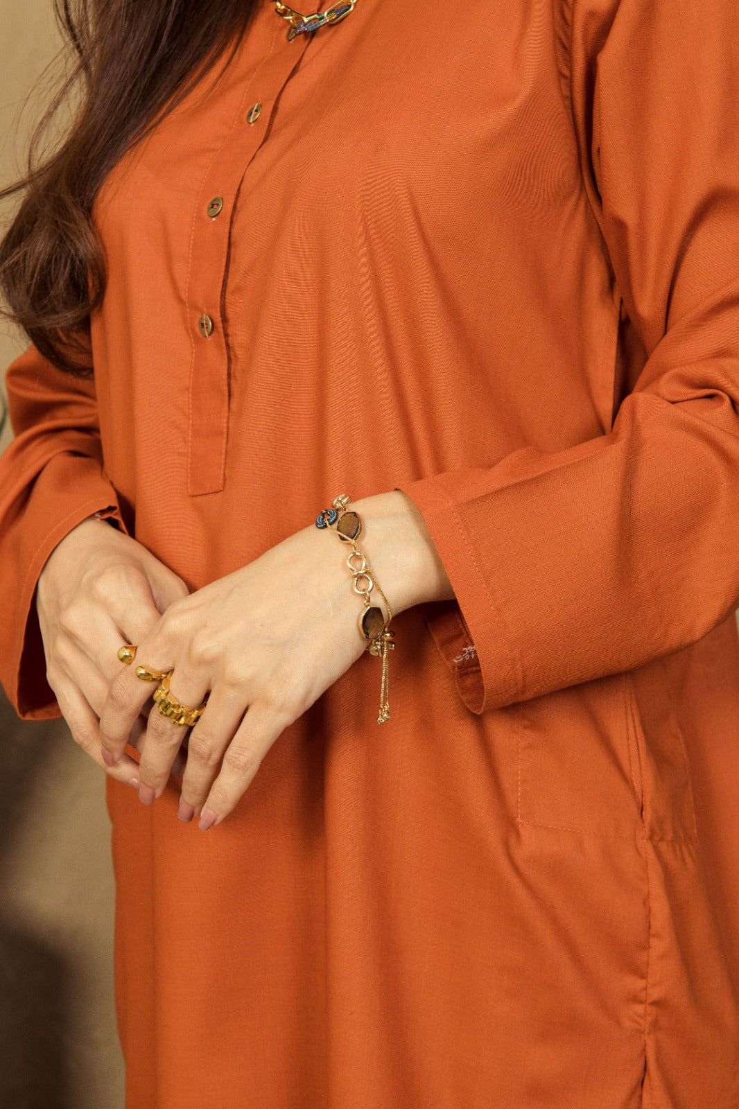 VYBE- Basic Co-Ord Citrine - Rust