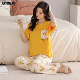 VYBE -  Pocket Flower Mustard Printed PJ suit