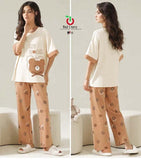 VYBE -  Brown Bear Printed Pj Suit