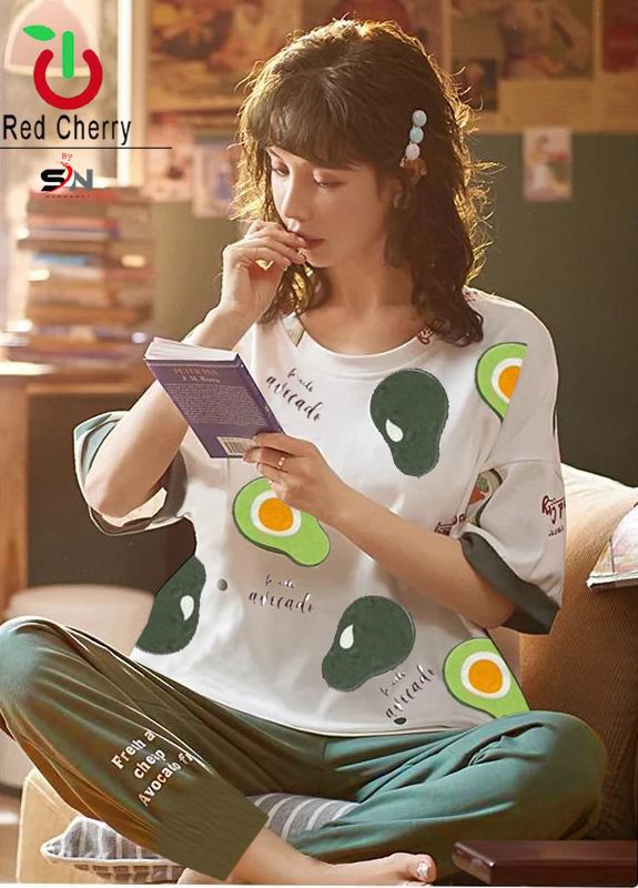 VYBE - Avacado Printed PJ Suit