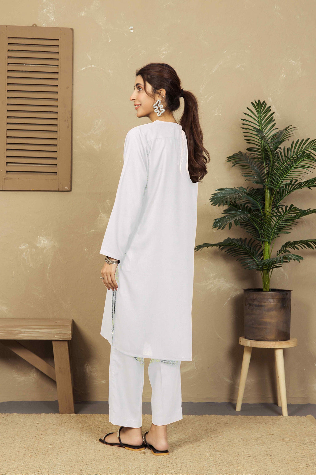 VYBE- Basic Co-Ord Citrine - White