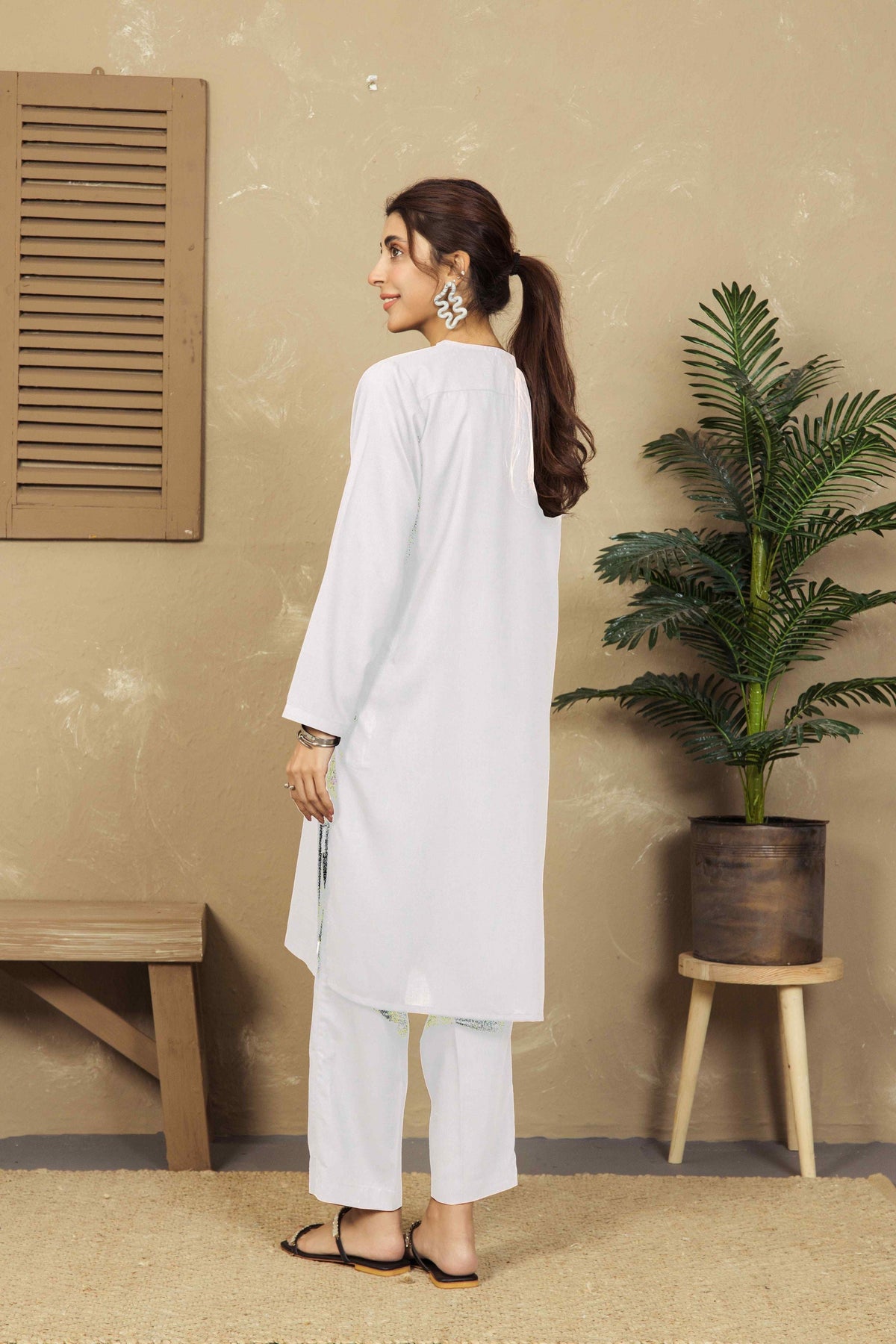 VYBE- Basic Co-Ord Citrine - White