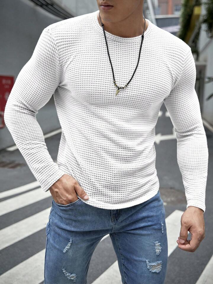 VYBE - Full Sleeves Waffle Knit Tee - White