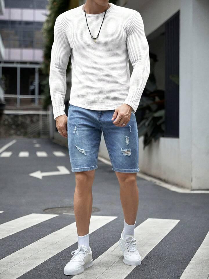 VYBE - Full Sleeves Waffle Knit Tee - White