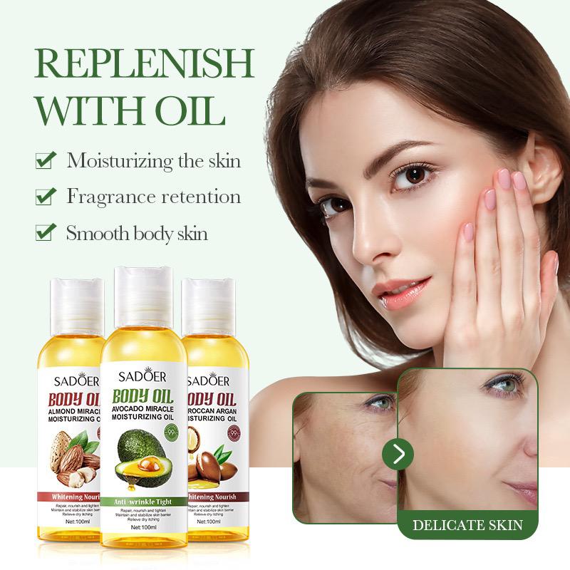 Sadoer natural Organic maroccan argan moisturizing & Skincare Body Hair Oil 100ml SD01642