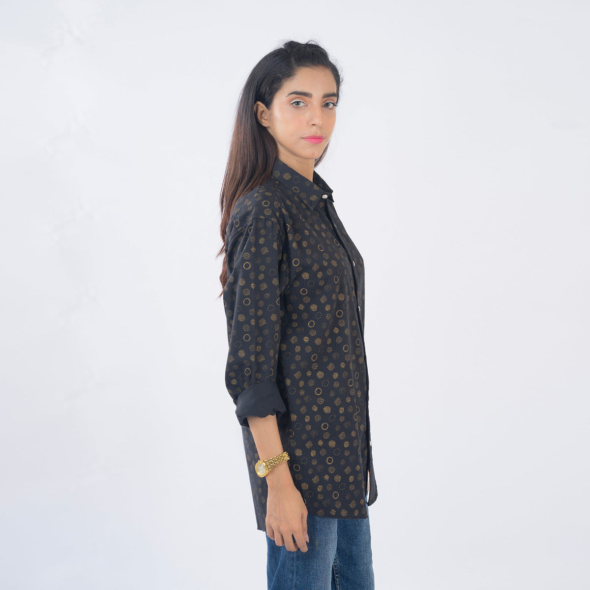 VYBE- Casual Shirts Printed Black