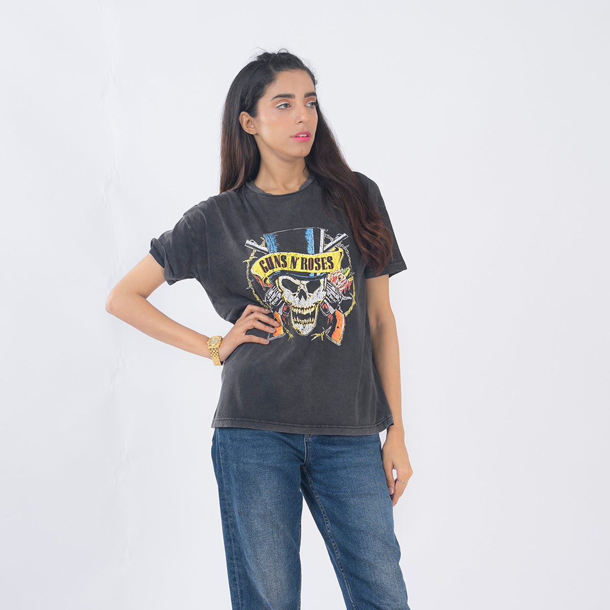 VYBE- T-Shirt-Black Gun Roses