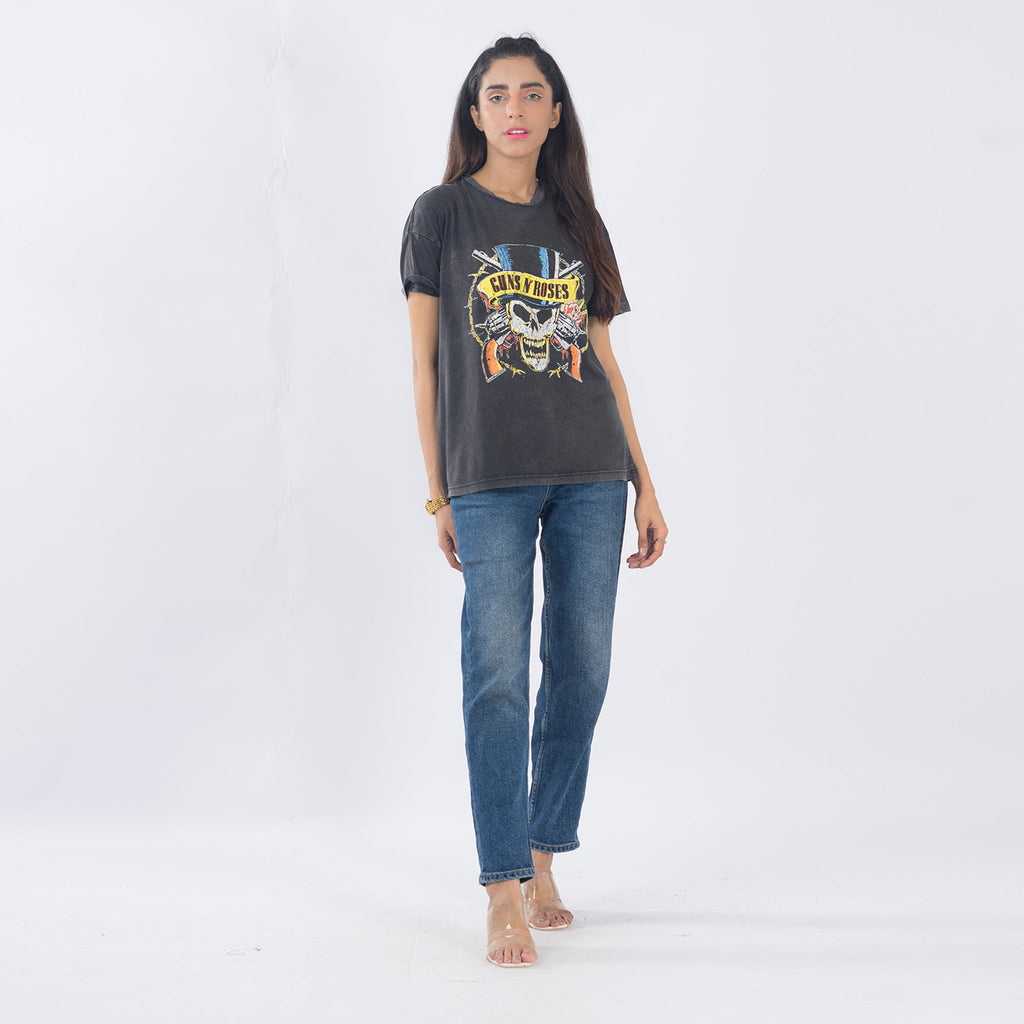 VYBE- T-Shirt-Black Gun Roses