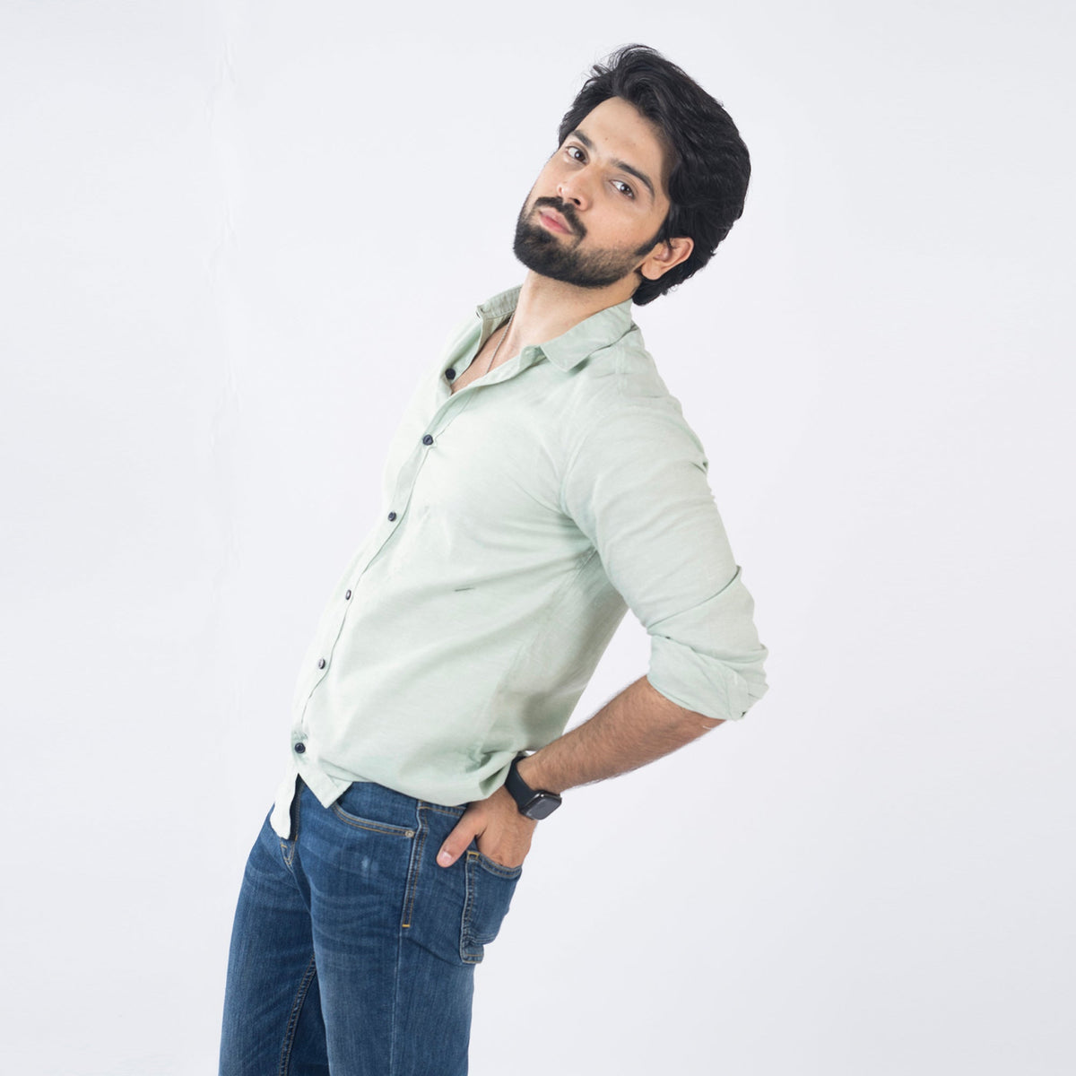 VYBE- Casual Shirt Light Green