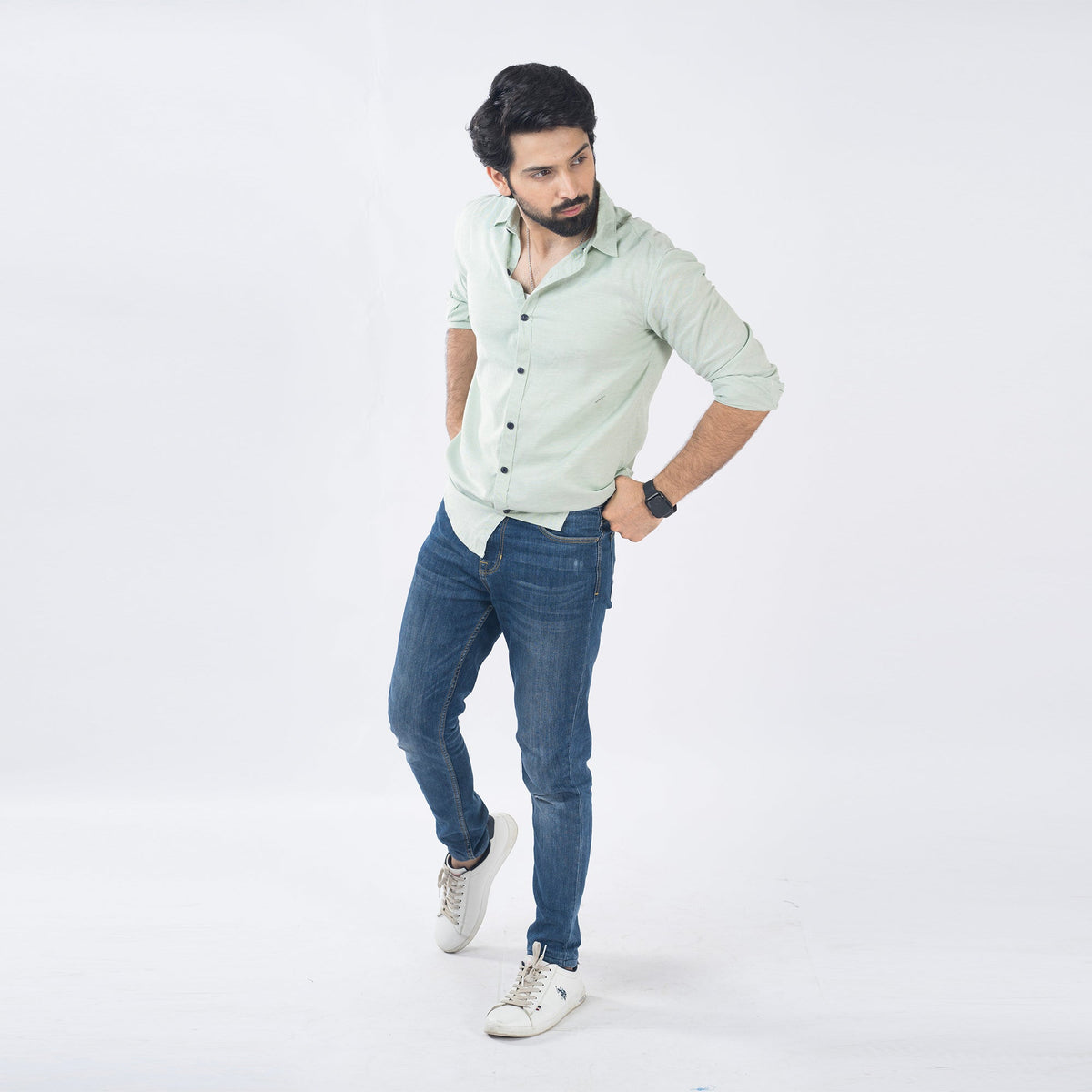 VYBE- Casual Shirt Light Green