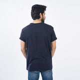 VYBE-Printed T Shirt-Commando Print Athelethics Navy