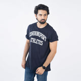 VYBE-Printed T Shirt-Commando Print Athelethics Navy