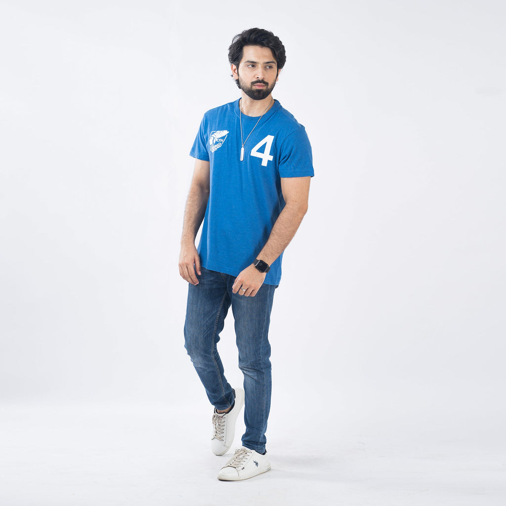 VYBE-Printed T Shirt-Four Logo-Royal Blue