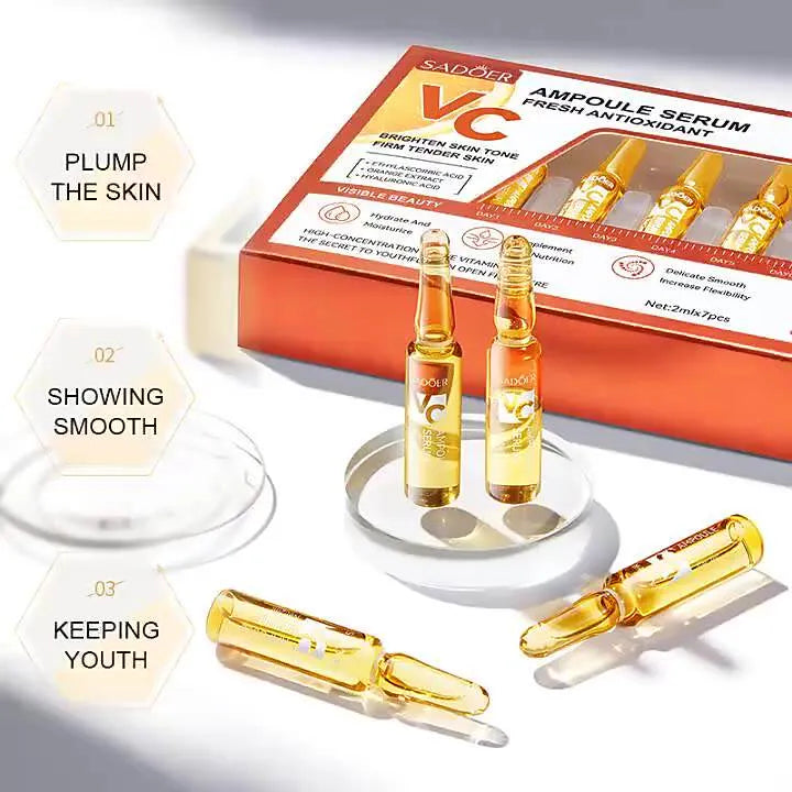 Sadoer Pack OF 3 Vitamin C Blood Orange Whitening Moisturizing Skin Care Series (Cleansing Mousse-Ampoule Serum-Cleanser)