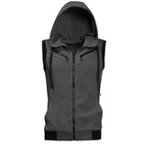 Vybe - Sleeveless Hooded Zipper - Charcoal