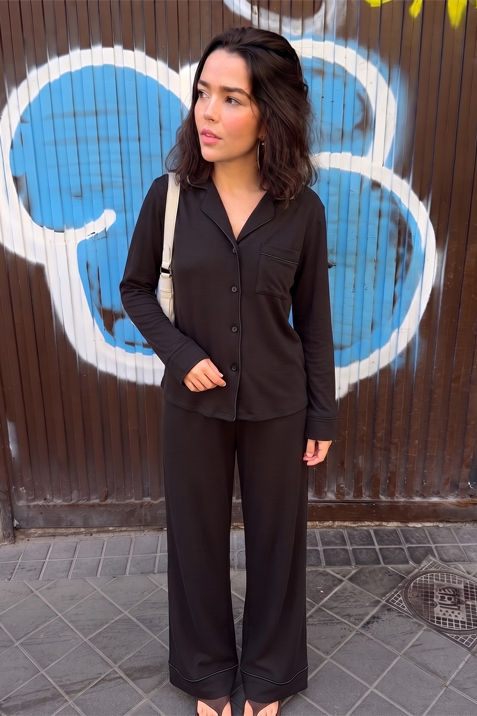 Cloud Pajama Set - Black