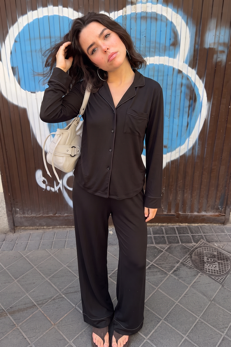 Cloud Pajama Set - Black