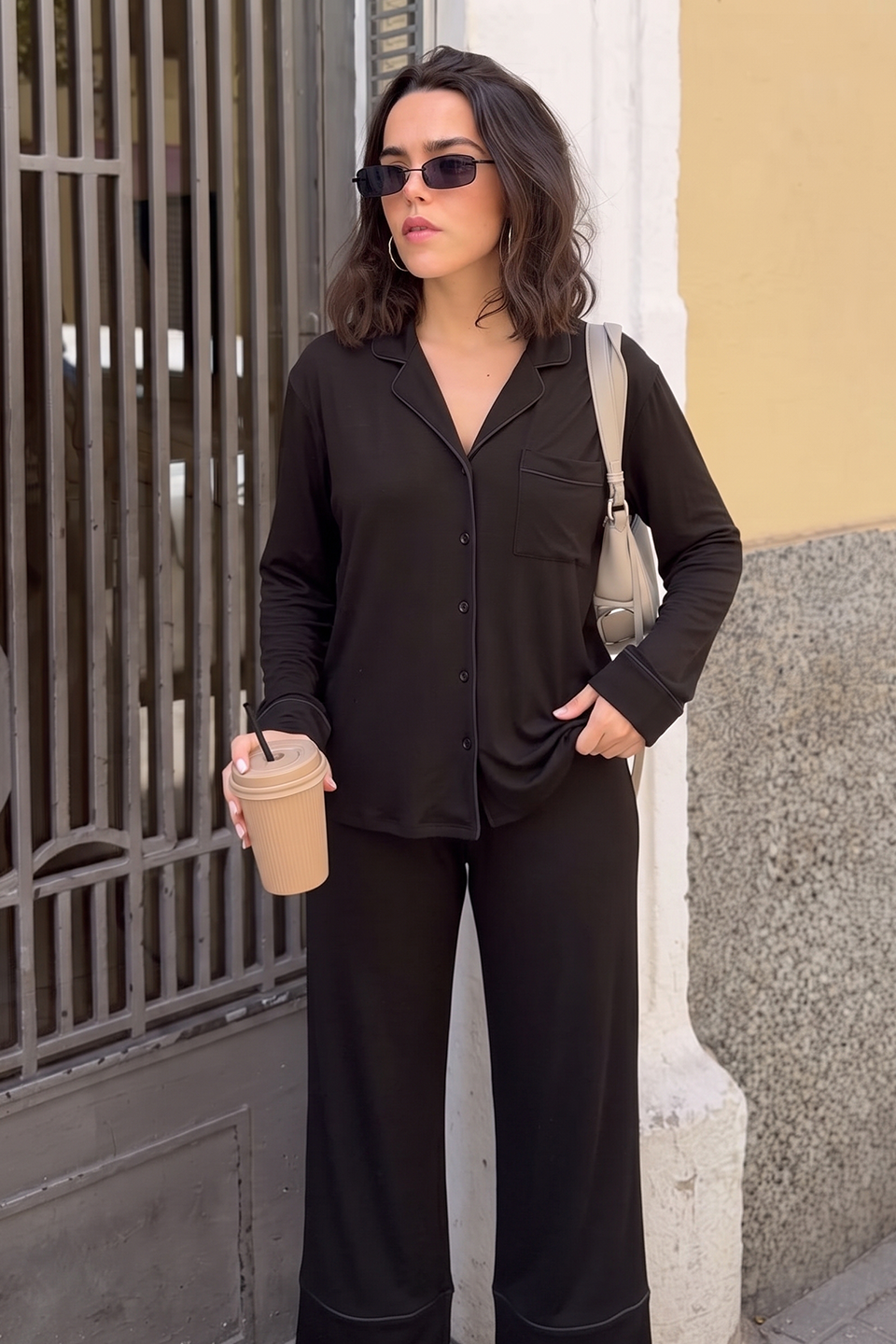 Cloud Pajama Set - Black
