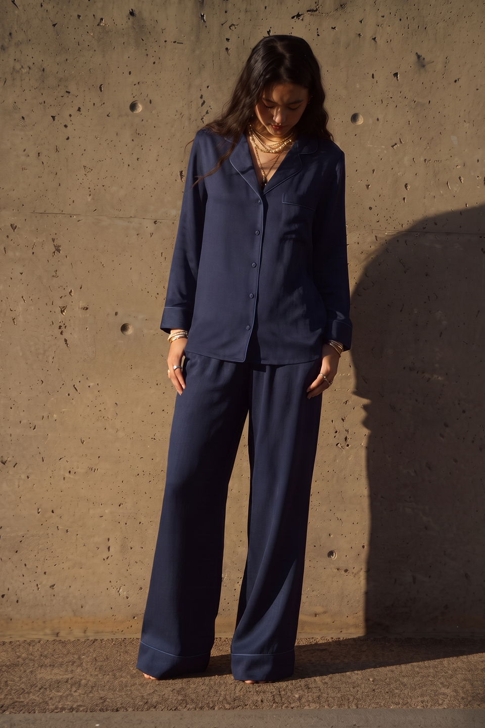 Cloud Pajama Set - Navyblue